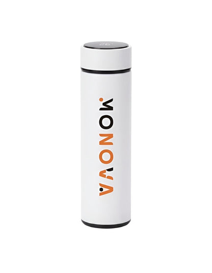 MoNova Smart Temperature Display Bottle 500ml – Stainless Steel Vacuum Insulated Water Bottle with LED Touch Screen, Tea Infuser, Leakproof Travel Mug for Coffee & Tea